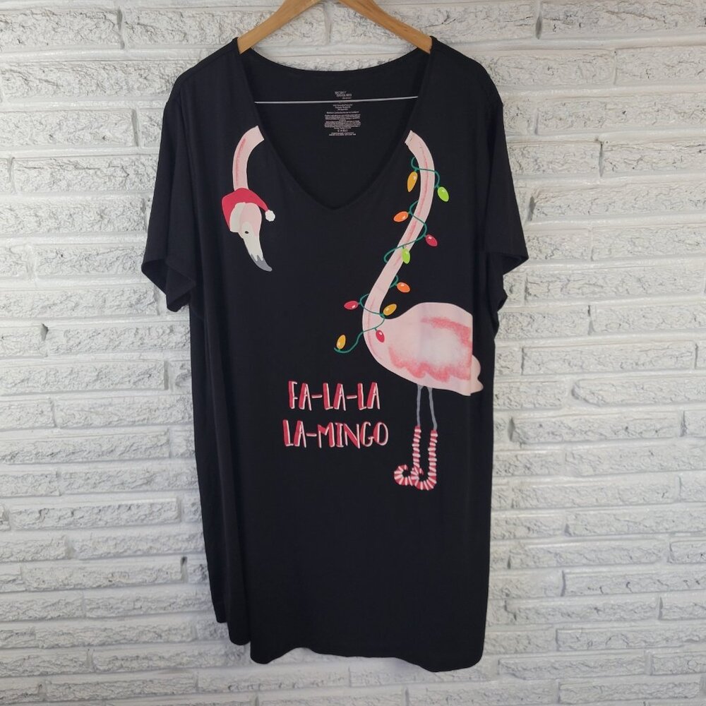 Secret Treasures 2X 3X Plus Flamingo Christmas Holiday Nightgown NOV30E